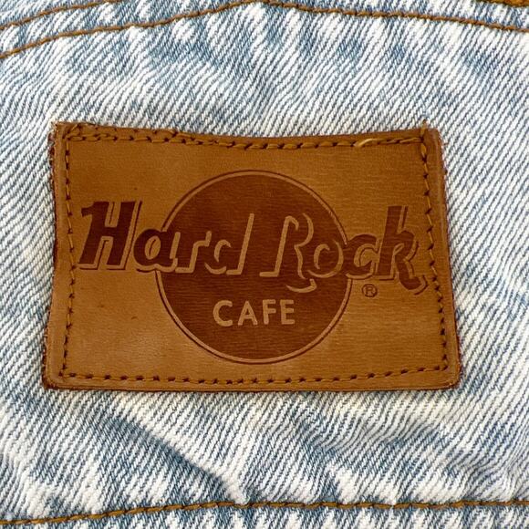 90s Hard Rock Cafe Save the Planet Washington DC acid washed denim Jean jacket - Picture 4 of 9